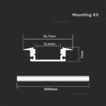PROFILO IN ALLUMINIO PER STRIP LED V-TAC SKU 3350 CON COPERTURA - immagine 2