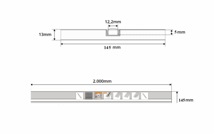 CARTOON LIGHT 2 MT x 14,5 CM completo di guarnizione per stuccatura e copertura - immagine 3