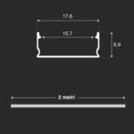 PROFILO IN ALLUMINIO PER STRIP LED V-TAC SKU 10321 CON COPERTURA - immagine 3