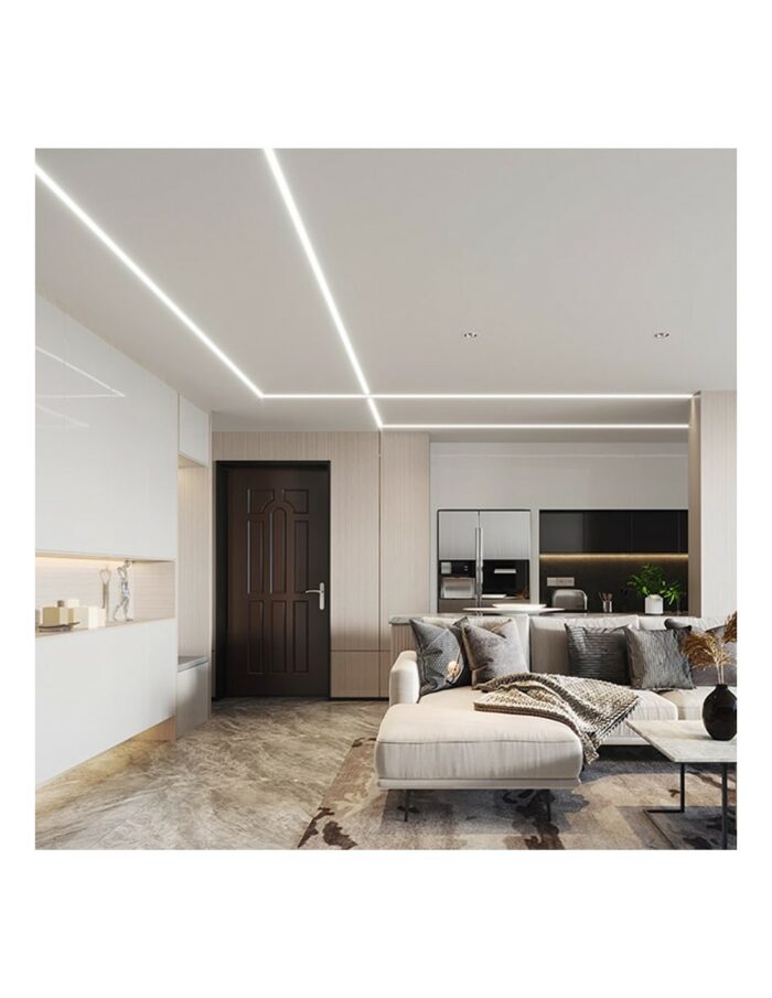 PROFILO IN ALLUMINIO PER STRIP LED V-TAC SKU 3360 PER STUCCATURA CON COPERTURA - immagine 4